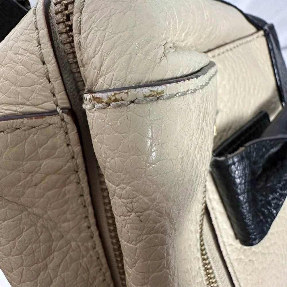 kate spade Cream and Black Pebbled Leather Crossbody with Matching Wallet